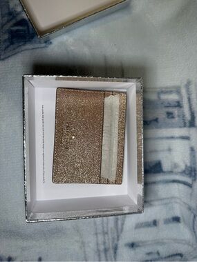kate spade rose gold card wallet brand new never used